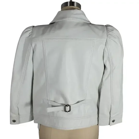 Retrofete Leather White Ada Jacket Size M - Picture 3 of 5